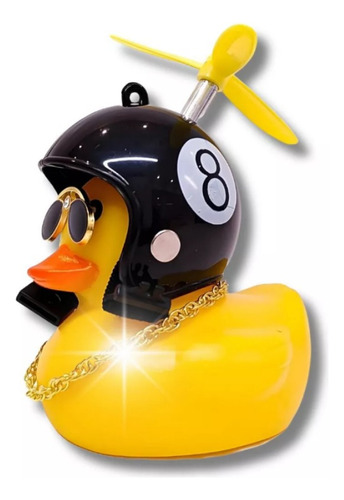 Patito Decorativo C/luz Con Casco Bola 8 Auto Camioneta Bici