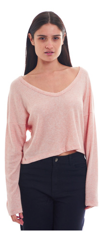 Buzo Sweater Lanilla Oversize Escote Reversible V Y Redondo
