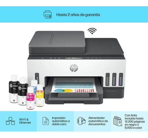 Impresora Multifunción A Color Hp Smart Tank 750 Tinta Continua Con Wifi