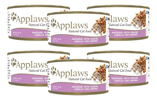 Applaws Caballa Con Sardina - Alimento Para Gato 70gr X6