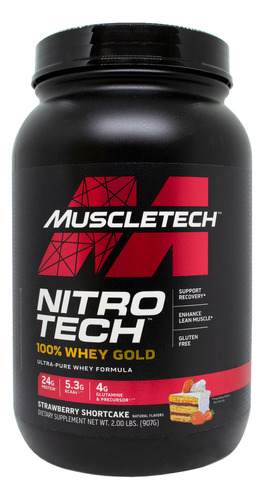 Muscletech Nitro Tech 100% Whey Gold Proteína Frutilla 907g