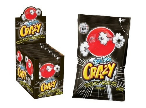 Chupetin Bull Dog Crazy Pop Caja X 10un