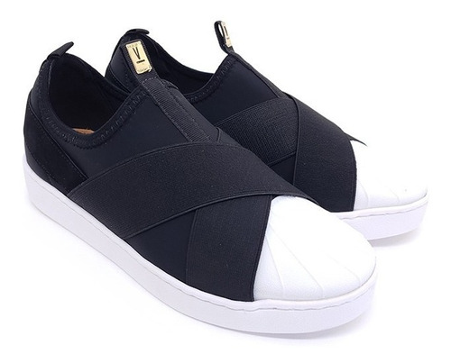 tenis vizzano slip on elastico preto