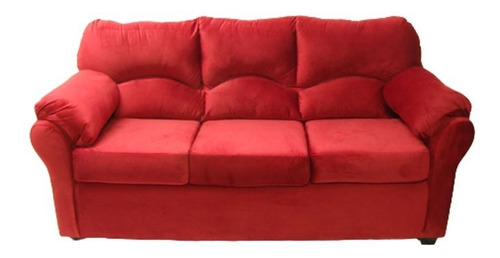 Sofa Felpa 3 Cuerpos Deco Rojo