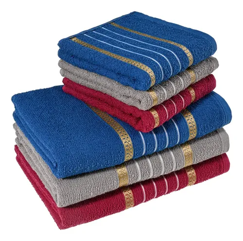 Jogo 6 Toalhas Banho - 3 Banho, 3 Rosto Grande Macia Atacado