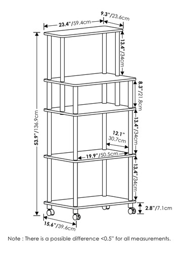 Carrito De Almacenamiento De Cocina 5 Niveles Con Ruedas Blo