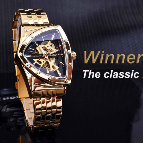 Reloj Winner S1225 De Acero Inoxidable Con Forma De Triángul