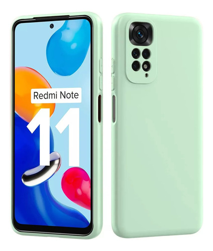 Carcasa Silicona Slim Para Xiaomi Redmi Note 11 / Note 11s Verde Menta 1 Un Ct
