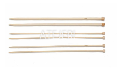 Imagen 3 de 8 de 6 Pares Dos Agujas Tejer Bambu Tricot N° 6 X 6 Pares