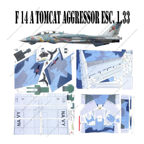 F 14 A Tomcat Aggressor Esc. 1.33 Papercraft