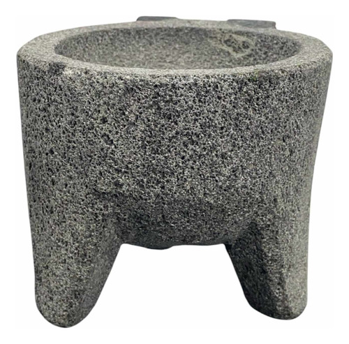 Molcajete De Piedra Volcánica Forma De Cochinito Artesanal Gris