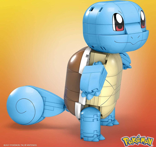 Mega Construx, Pokémon, Squirtle, azul, 10 cm, Mattel, número de piezas 199