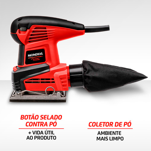 Lixadeira Orbital De 1/4 de Lixa 250W Mondial FLO-02