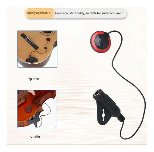 Transductor Piezoeléctrico Portátil Eq T-11 Para Guitarra Ac