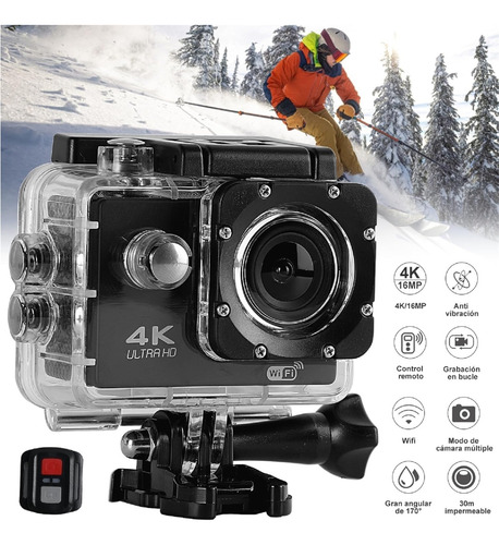 C¡mara Deportiva 4k Wifi Lmpermeablehasta 30m Sensor 24mp
