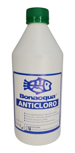 Imagen 1 de 7 de Anticloro Bonacqua 500 Ml Agua Pecera Acuario Peces
