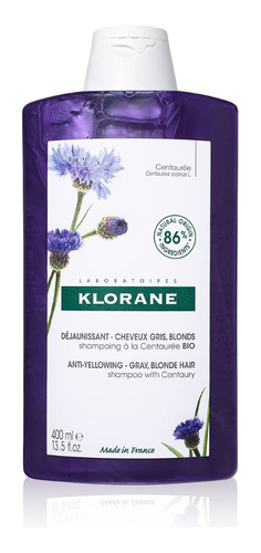 Shampoo Klorane Antiamarillamiento Para Canas Centaury 400ml