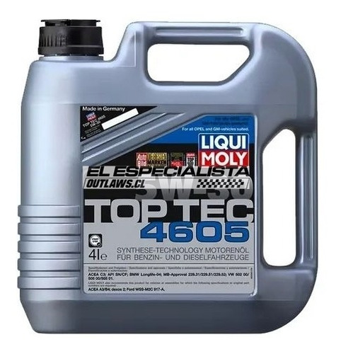 Aceite De Motor Top Tec 4605 5w30 Liqui Moly 4lts