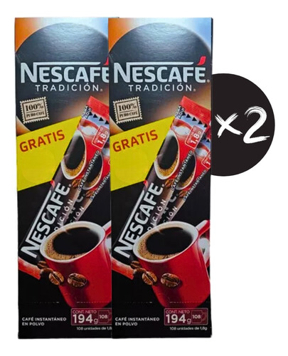 Café Nescafé Tradición Sachet 96 Unidades - Pack X2