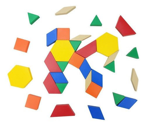 Mosaico Geométrico Matemático 3d Material Pedagógico 60peças