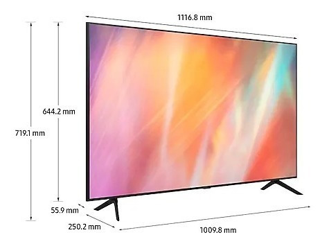 Imagen 4 de 10 de Smart TV Samsung Series 7 UN50AU7000GCZB LED Tizen 4K 50" 220V - 240V