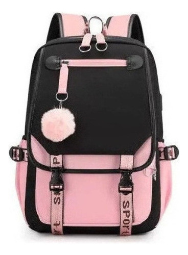 Mochila Coreana Kawaii Para Jóvenes Xiux Con Interfaz Usb