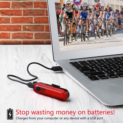 Luz Trasera Bicicleta Recargable Led Paquete 2 Instalación S