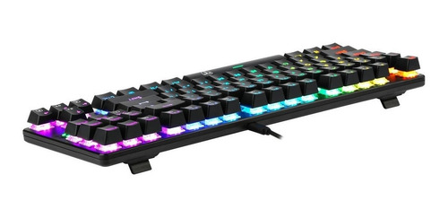 Teclado gamer T-Dagger Bora T-TGK315 QWERTY T-Dagger Blue español color negro con luz RGB