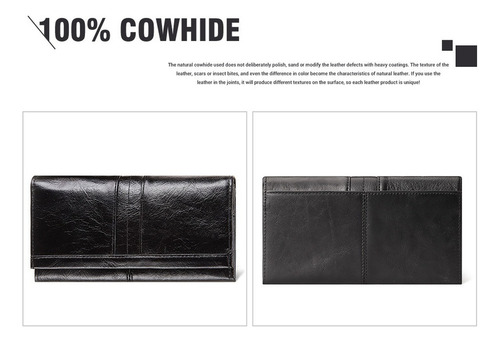 - Carteras De Piel Para Mujer, Retro Cartera Con Bloqueo