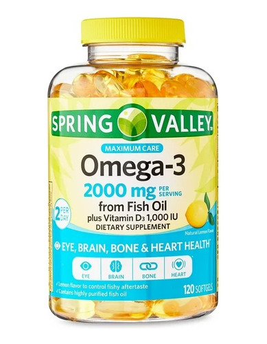 Omega 3 2000mg Vitamina D3 25mg - Unidad a $1093