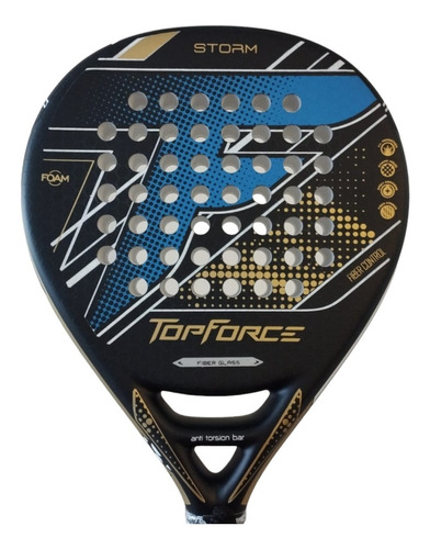 Paleta Padel Top Force Storm Fiber Glass Foam Prem + Regalos