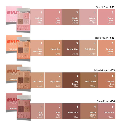 Sombra De Ojos + Rubor/ Multi Cube Paleta Maquillaje Coreano
