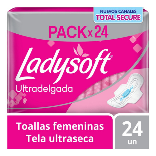 Toalla Femenina Ladysoft Ultradelgada Tela Ultraseca 24u