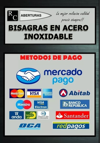 Imagen 2 de 5 de Bisagras En Acero Inoxidable De 4x3x2 Con Rulemanes