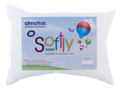 Almohada Softly Bebe 50x25 Relleno Mullido Almohar