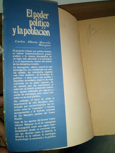 Libro El Poder Político Y La Población Carlos Márquez