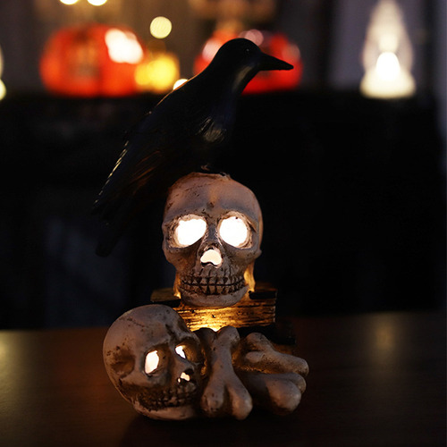 Lámpara De Esqueleto De Halloween Decorativa De Resina Brill