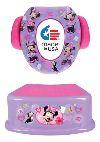 Disney Minnie Mouse 2 Piezas Entrenamiento Baño Asiento Suav