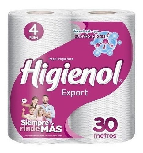 Papel Higiénico Higienol Export 30 Metros 12 X 4 Un.