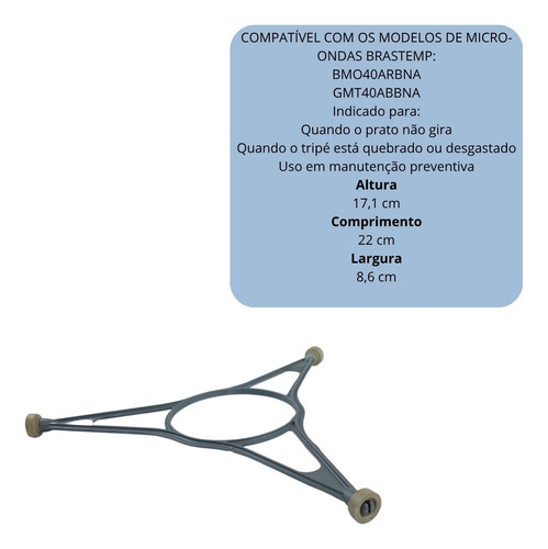 Eixo Tripe Prato Giratorio Microondas Brastemp W10732231