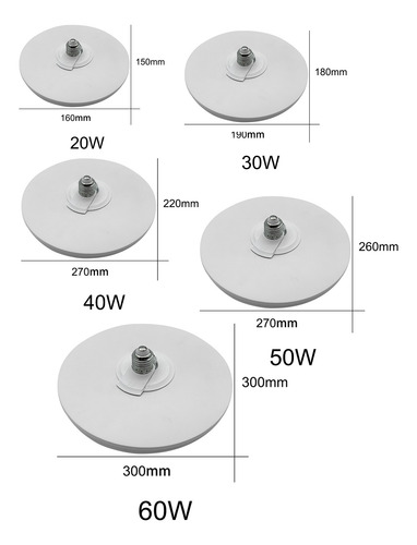 20w Focos Led Flying Saucer Protección Ocular Sin 1pcs Blanco Frío