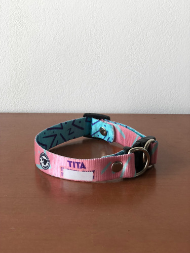 Collar Para Mascotas Perro Gato Con Nombre- Todos Los Talles Varios Rocco Pink S - 26 A 36 Cm