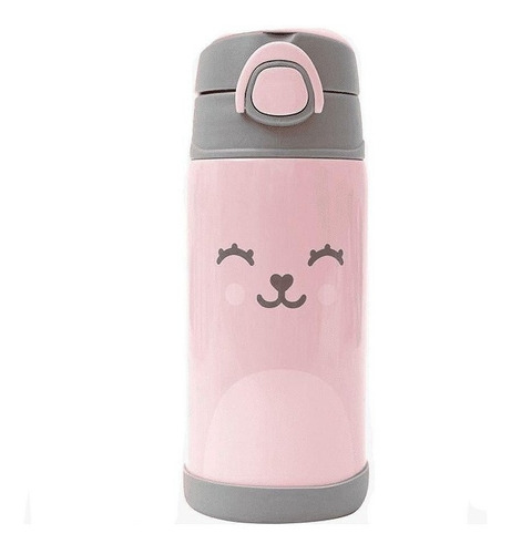 Imagem 4 de 10 de Pote Térmico + Garrafa Térmica Rosa Gumy Buba ®