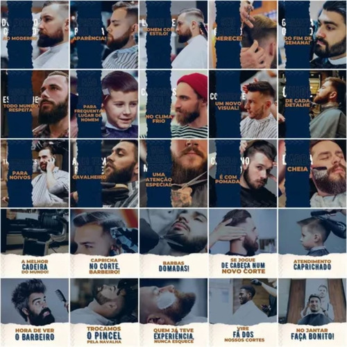 Pack Canva Barbearia Editável 200 Artes + Legendas