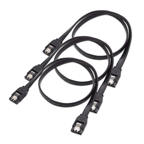 Cablematter Cable Sata Iii Recto 6 Gbps,cierre Bloqueo 3pack