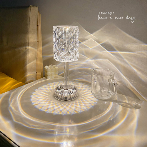 Yy Lâmpada De Mesa De Cristal, Lâmpadas Noturnas Led, Barra