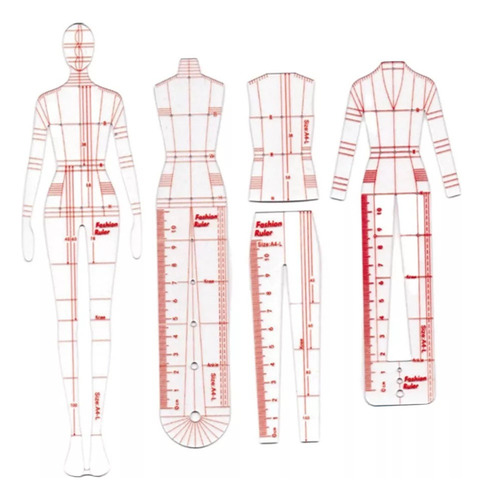 Conjunto Regla Dibujo Moda Mujer Costura Patrones B B