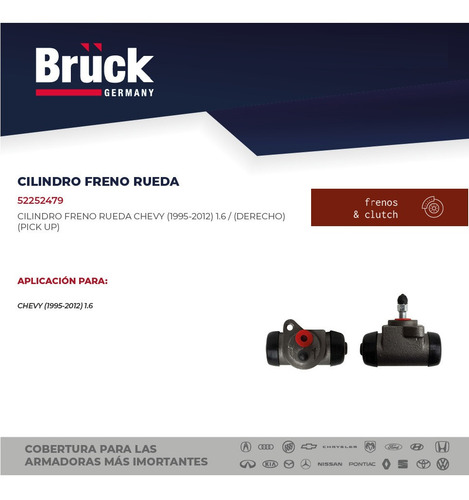Cilindro Rueda De Freno Chevy Pick Up Trasero Izquierd Bruck