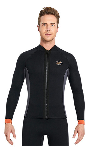 Kkl Camisa De Neopreno Con Cremallera Frontal Para Hombre,