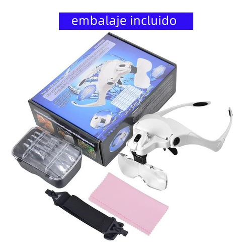 Lentes Con Zoom Lupa Luz Led Profsional Ajustable 5 Monturas